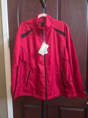NWT North End Ladies Lightweight Windbreaker Jacket Red 2X